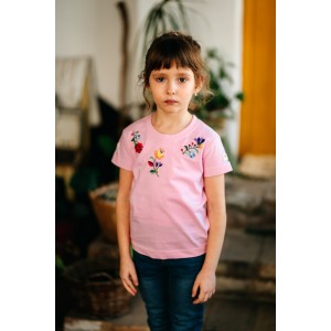 Dievčenské tričko s farebnou výšivkou - DT006